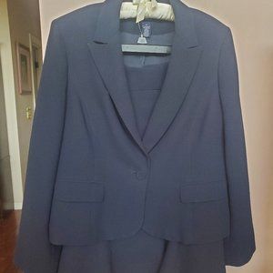 Jones Wear Womens Navy Blue Skirt Suit